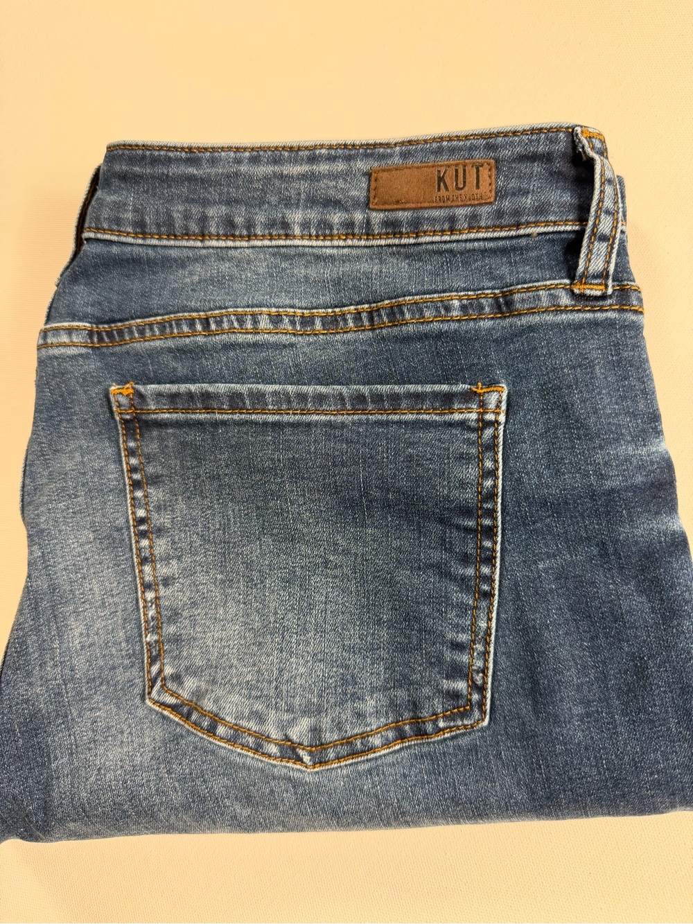 KUT From The Kloth Boyfriend Jeans 14 Mid Rise Straight Leg Stretch Whiskering - Picture 10 of 11